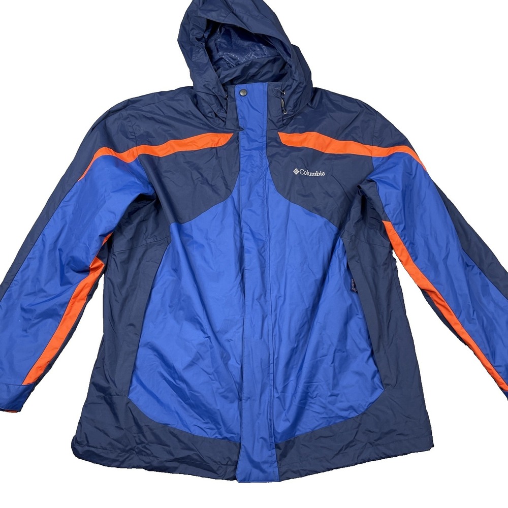 Columbia Interchange Core Jacket Size XL Blue Outer Layer Only Waterproof‎